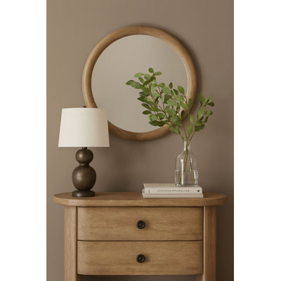 Miroir rond English Oak