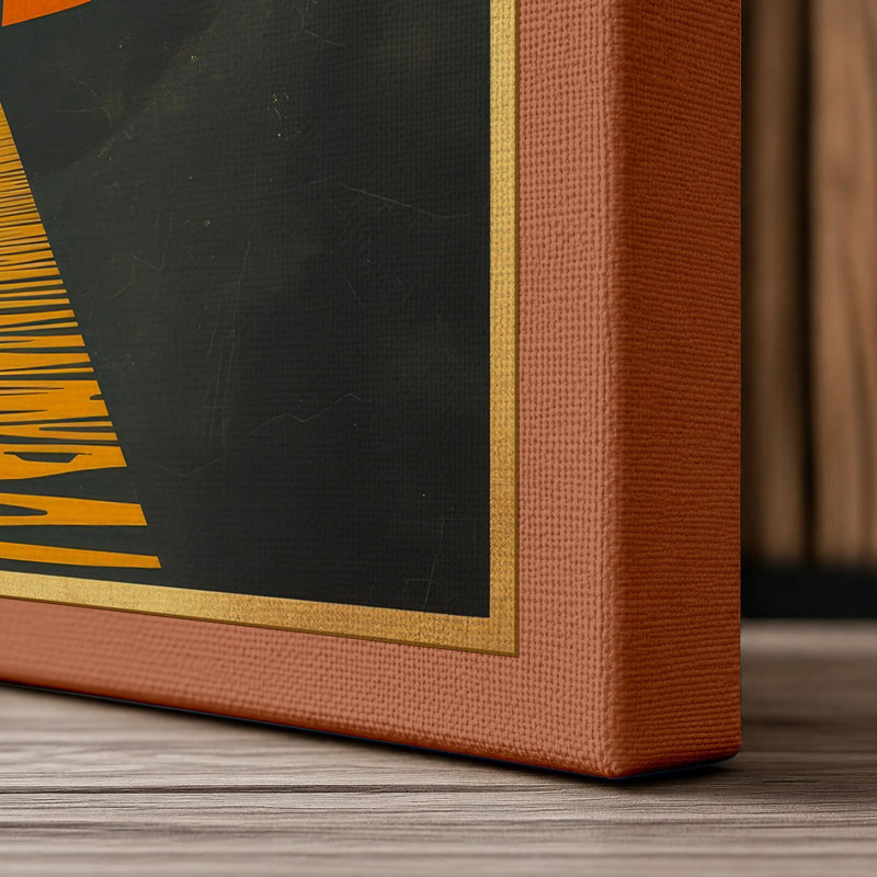 Good Omen Mid-Century - Wrapped Canvas, Terracotta Border, 30x20 - 76.2 x 50.8 cm