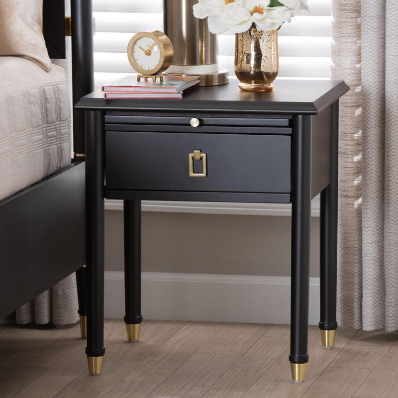 Table de chevet avec tablette escamotable Baxton Studio Tamra