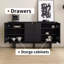 Buffet noir moderne avec design épuré et rangement-1873357183
