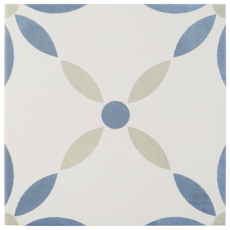 Carreau de porcelaine 9 po x 9 po Plumeria (10,65 pieds carrés / caisse)