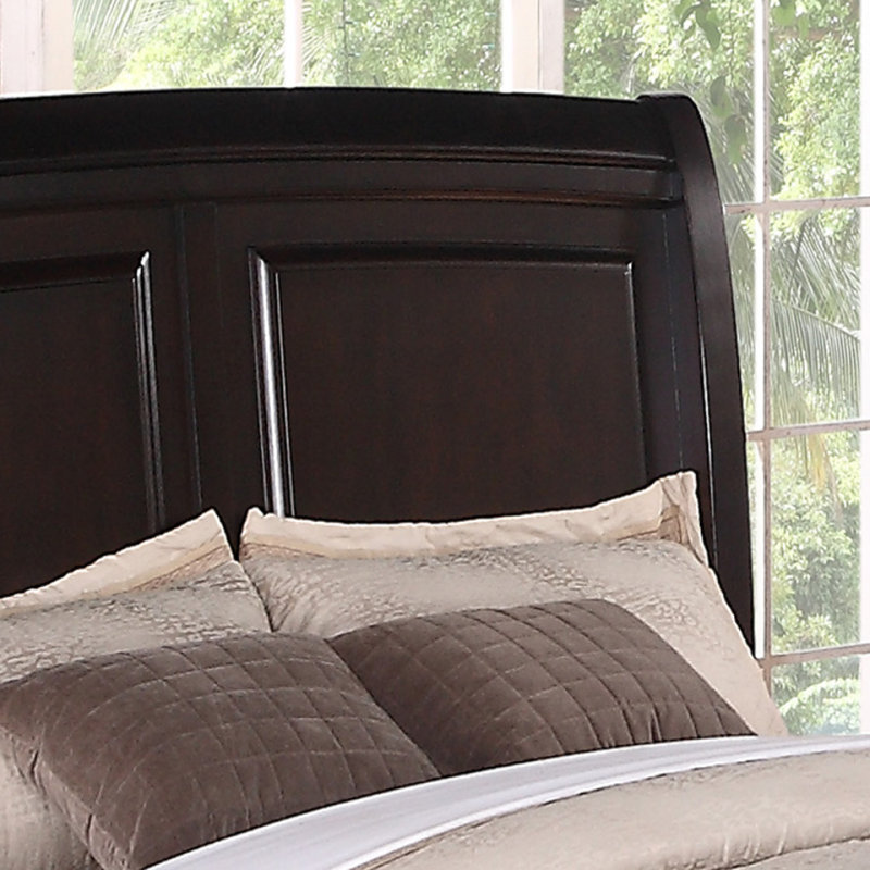 Elegant Transitional Queen Bed In Cappuccino