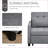 Sofas Convertible Sleeper for TV, Reading, Naps | Tufted Fabric, Adjustable Backrest | Slate Gray | Plastic Legs