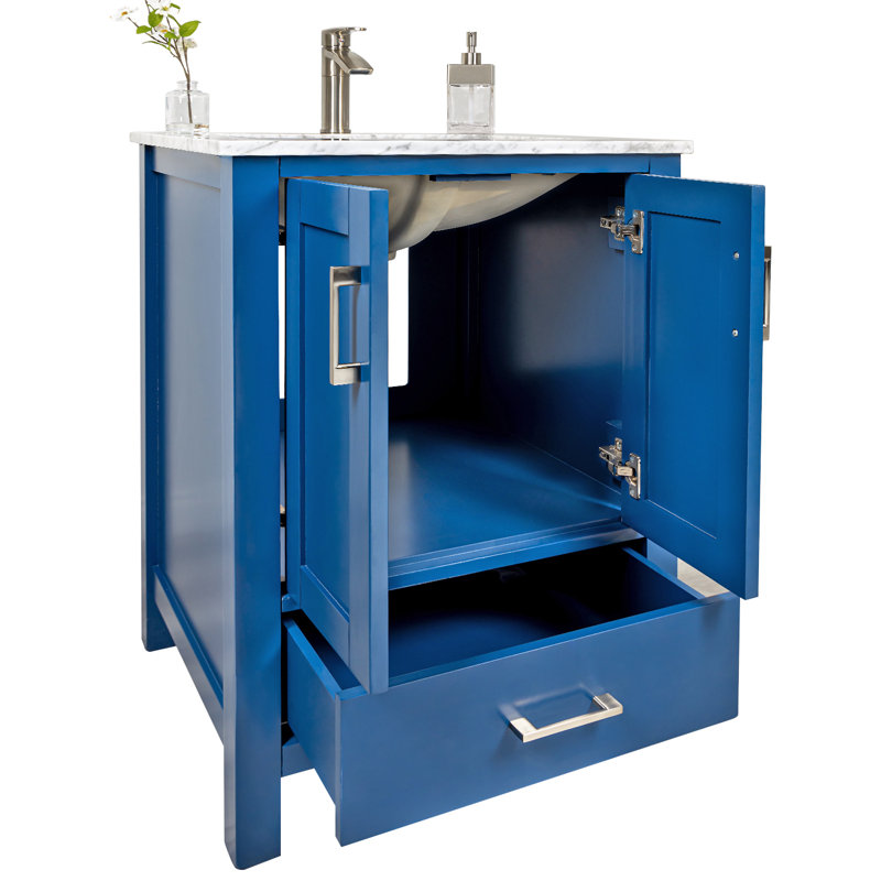 Ensemble de meuble-lavabo simple 24 po Marlene, Bleu mat