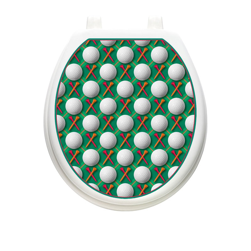 Adhésif décoratif pour siège de toilette Golf, Rond