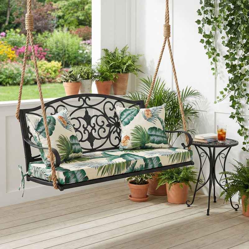 48" W x 18.1" D, Green Floral