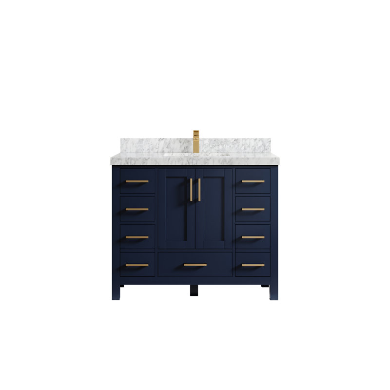 Ensemble de meuble-lavabo simple 42 po Malibu, Marbre de Carrare