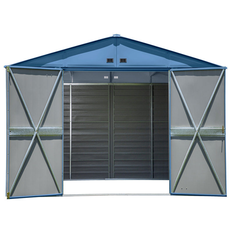 Remise de rangement en acier Select, 10 x 8, bleu gris, Bleu/gris, L 10 pi x P 8 pi