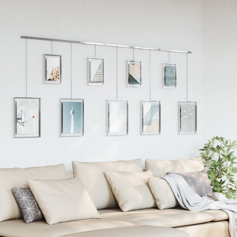 Exhibit Wall Picture Frames, Set of 9, Grey