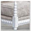 Fauteuil Spindle, finition blanche, tissu cachemire taupe