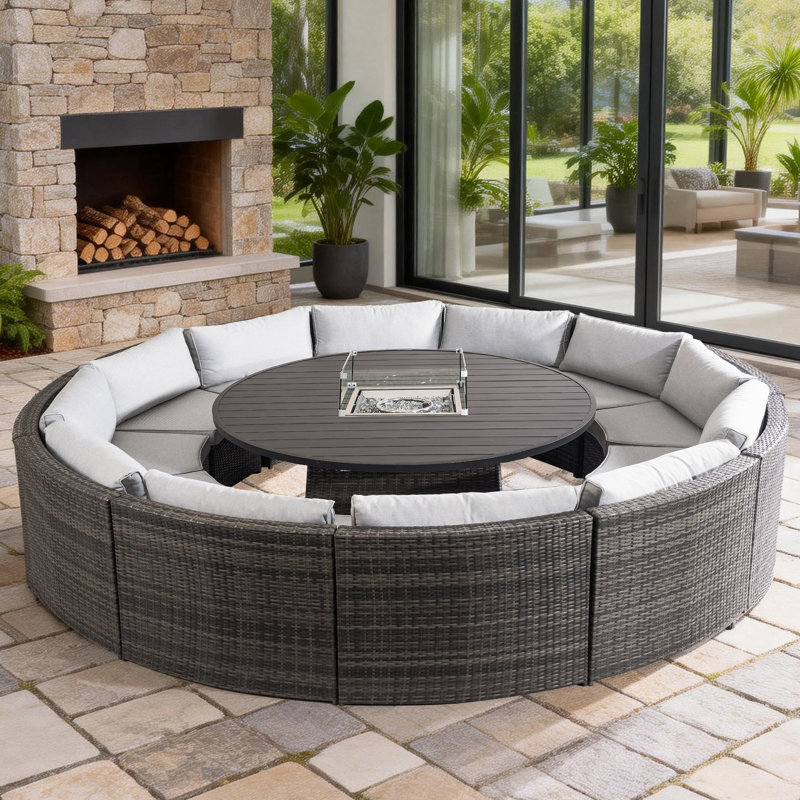 12 - Person Patio Conversation Set with Cushions