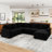 Brunella U-shaped Corduroy Sectional Sleeper Sofa Pull Out Sofa Bed-114985688