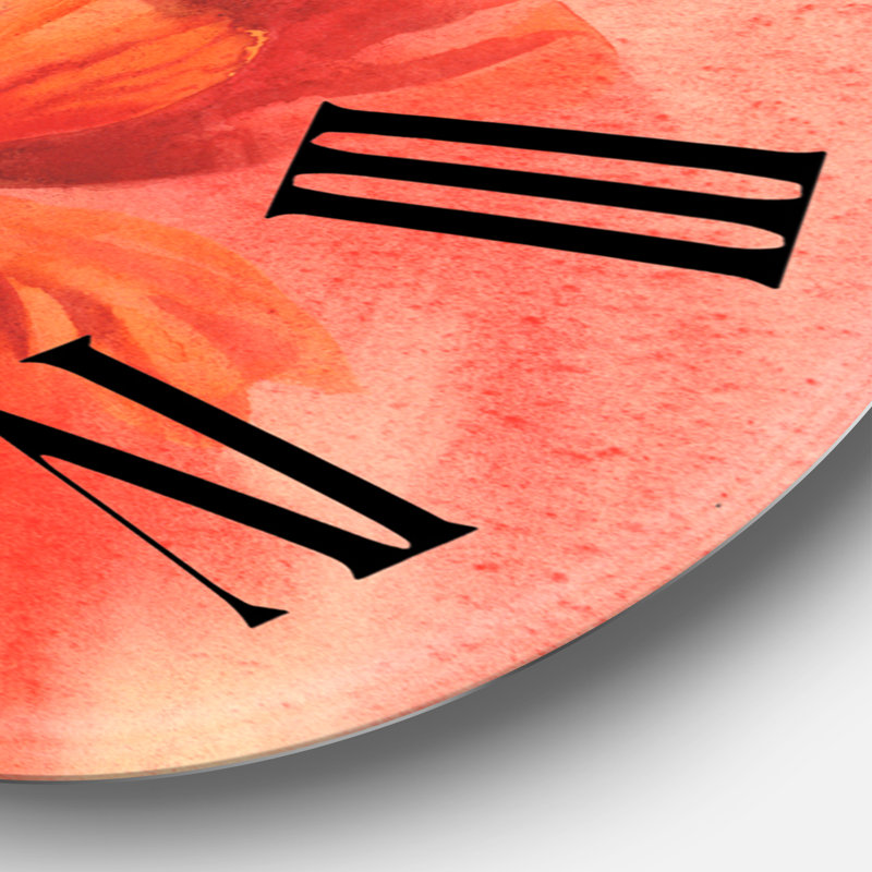 Horloge murale Poppy Flower Fields Forever II, Surdimensionné