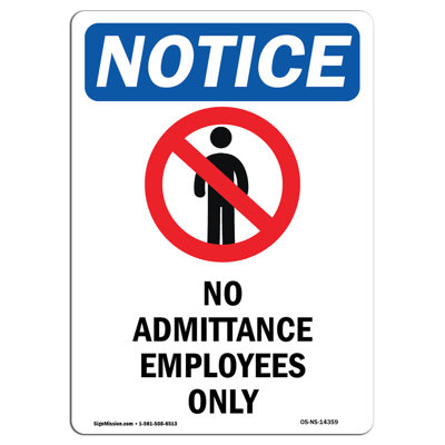 No Admittance Employees Only Sign with Symbol