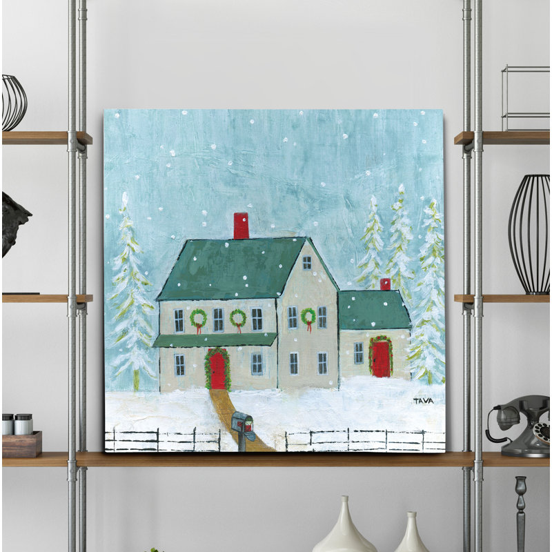 «Home for Christmas», peinture, H 24 po x l 24 po x P 1,5 po, Toile tendue