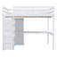 Lit mezzanine en bois avec garde-robe intégré-1031493127