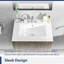 24" White Rectangular Single Vanity Top with Three Faucet Holes and Overflow(Top Only)-125359992