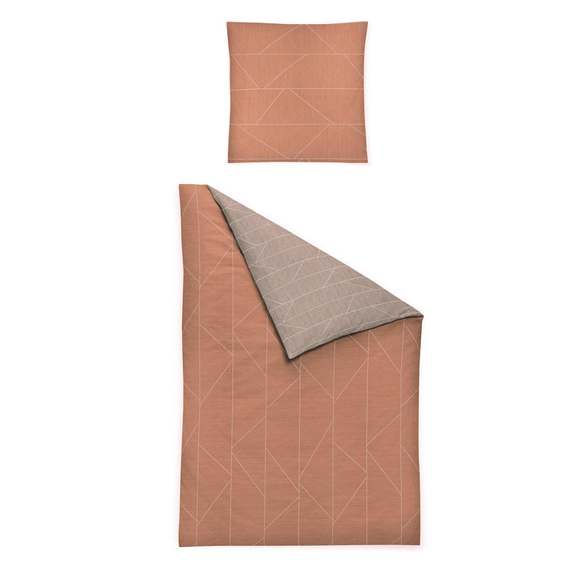 Paris Duvet Cover Set, Orange, 155 x 200cm Duvet Cover + 1 Pillowcase