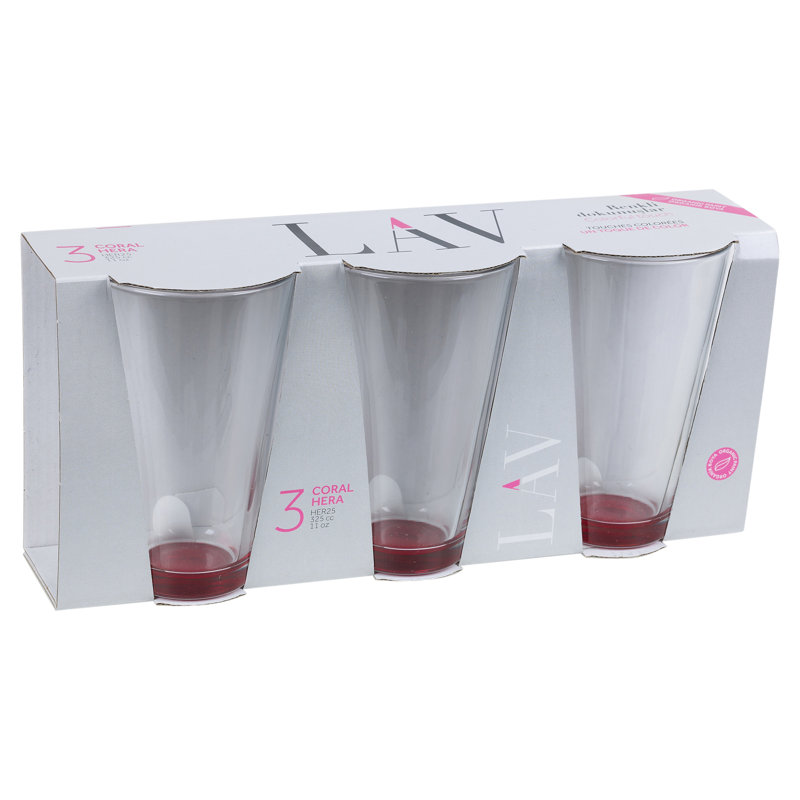 320ml Drinking Glass, 12, Red