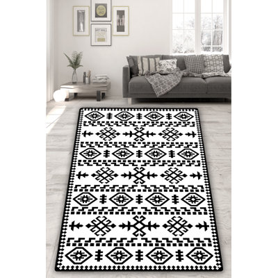 Tapis antidérapant de qualité supérieure, 4,9 x 7,9 pieds, 100% polyester, hauteur de poils de 0,4 po | Antibactérien, lavable à la machine, facile d'entretien | Parfait pour le salon, la chambre à coucher et le bureau, conception douce et durable
