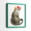 «Flower Crown Cats I», reproduction encadrée de qualité supérieure - prête à être accrochée - aucun clou requis - aucun clou requis-1529640591-1529640590