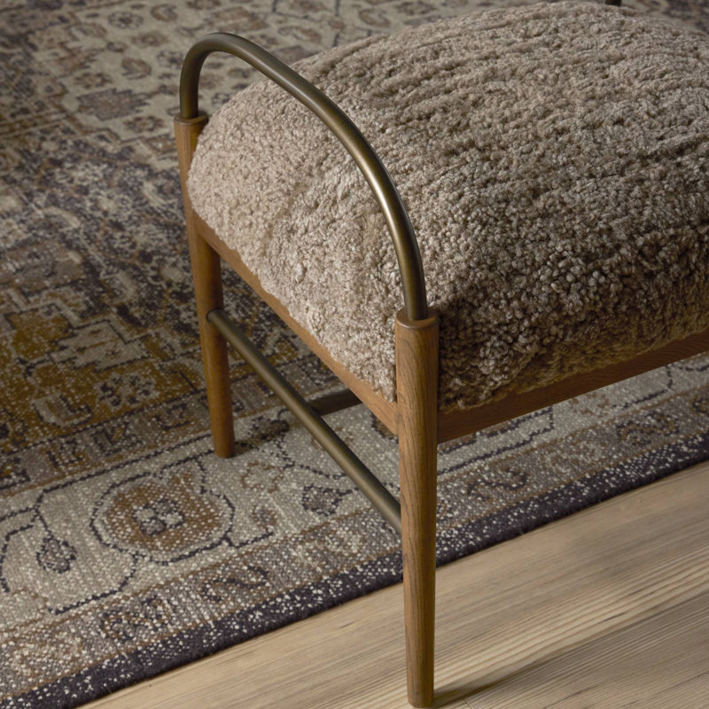 Demi Upholstered Accent Stool, Taupe