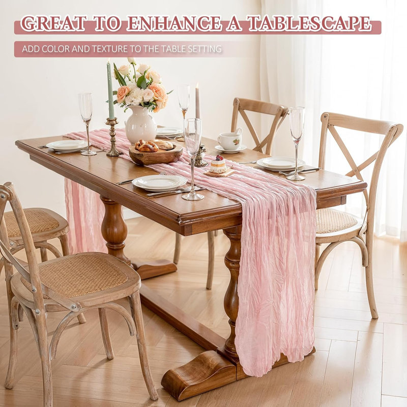 Chemin de table Cheesecloth, chemin de table en gaze rustique boho 10 pi