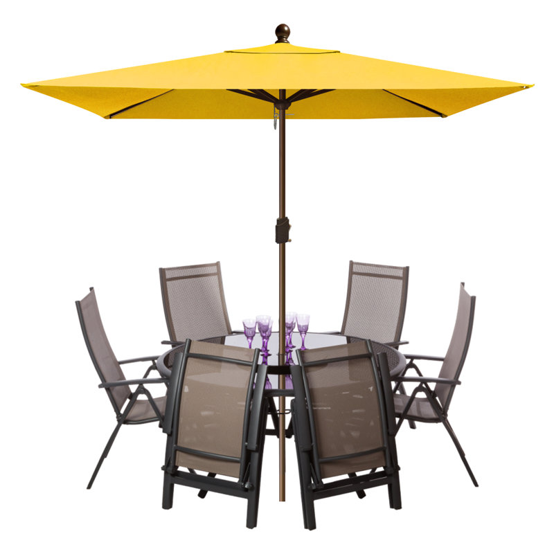 Parasol de marché rectangulaire 6 pi 6 po x 10 pi Monek, Jaune