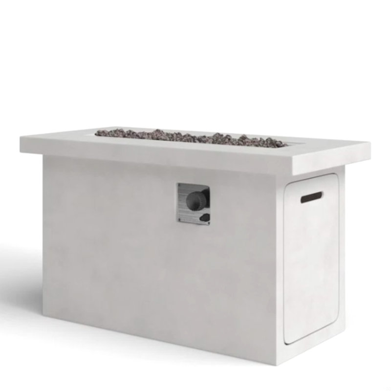 Concrete Propane/Natural Gas Outdoor Fire Pit Table, Gray