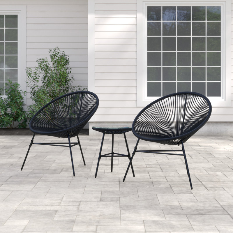 2 Seater Conversation Set, Black