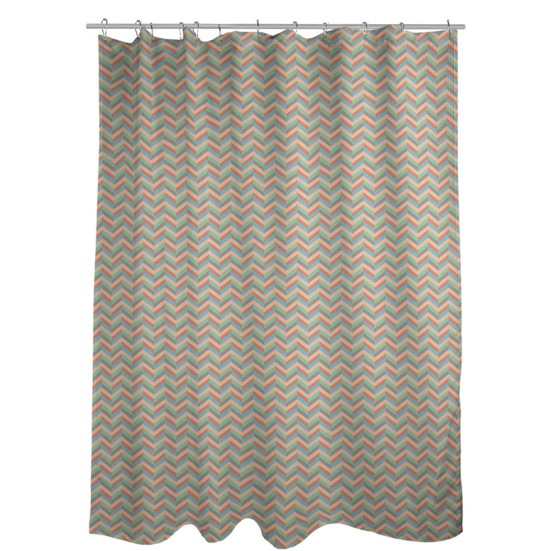 Rideau de douche simple à chevrons, Orange
