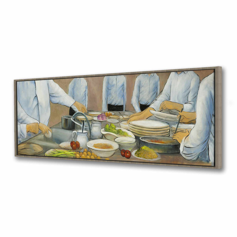 Cook Chefs at Work Framed Canvas | Kitchen Contemporary