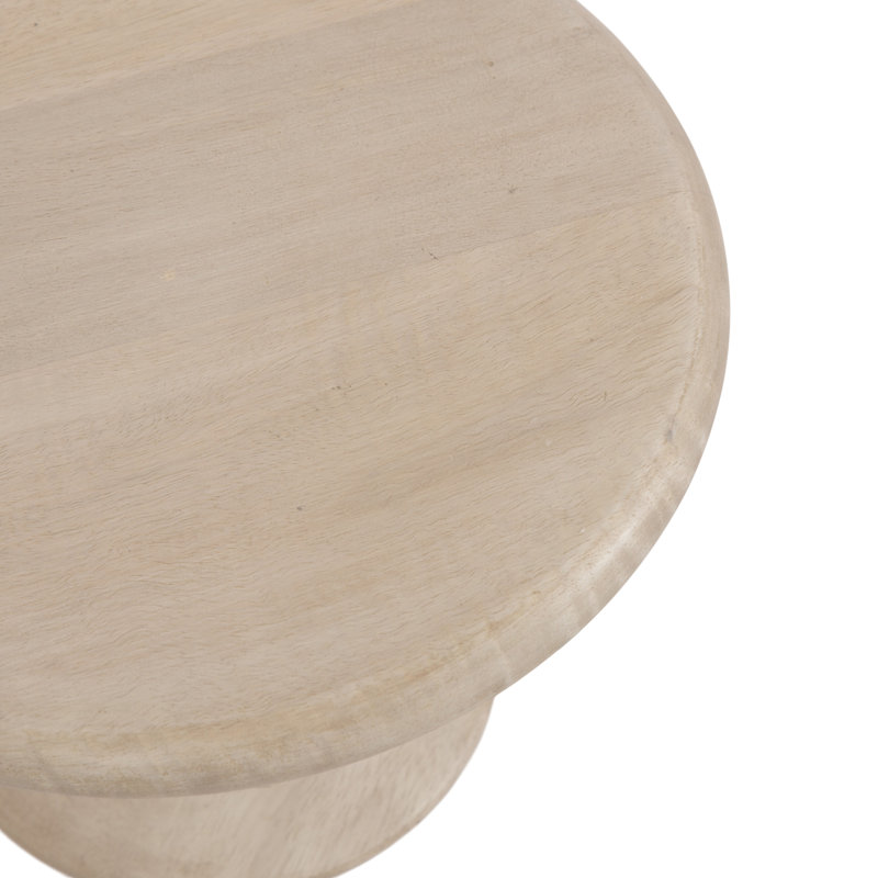 Table ronde en bois et marbre