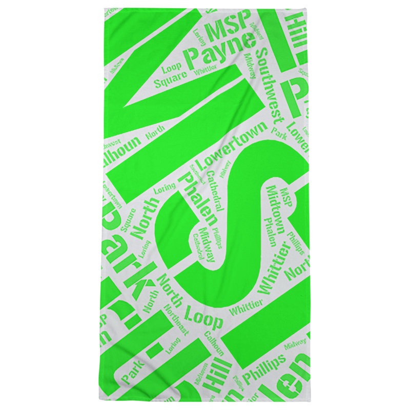 Bath Towel, Green, Poly/Cotton, Minneapolis–Saint Paul
