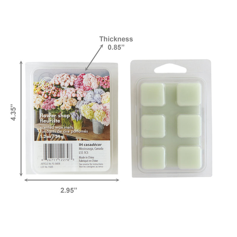 Ensemble de 6 pots de fleurs en cire parfumée Haight - ensemble de 6