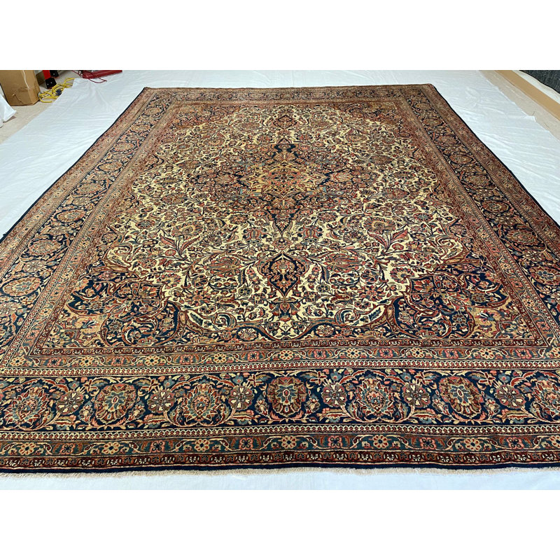 Tapis Oushak turc rétro fait à la main One-of-a-Kind Anatolian 10 pi 2 po x 13 pi 4 po