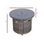 Table de foyer d'extérieur, H 25 po x l 32 po, aluminium, 55000, brûleur en acier inoxydable, utilisation extérieure grise mixte, conception