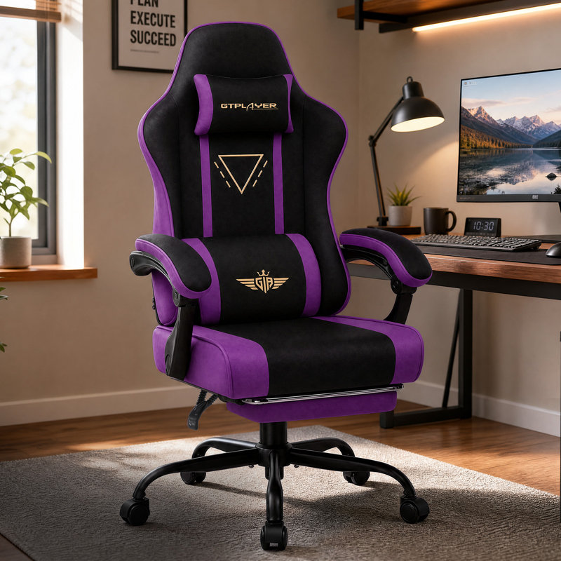 LUCKRACER Swiveling PC & Racing Game Chair, Purple
