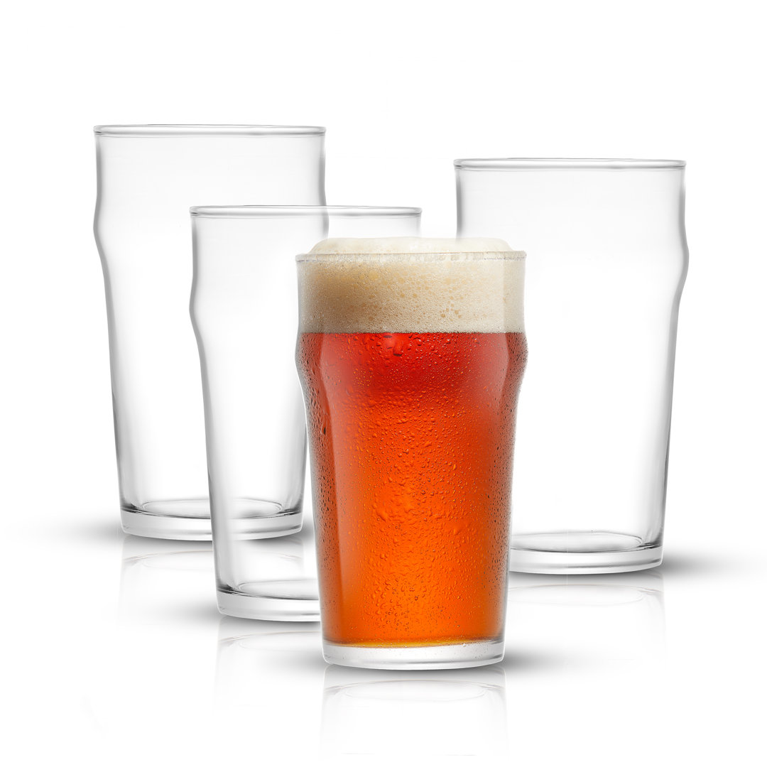 JoyJolt Grant Beer Drinking Glasses, 19 oz (Set of 4) JoyJolt