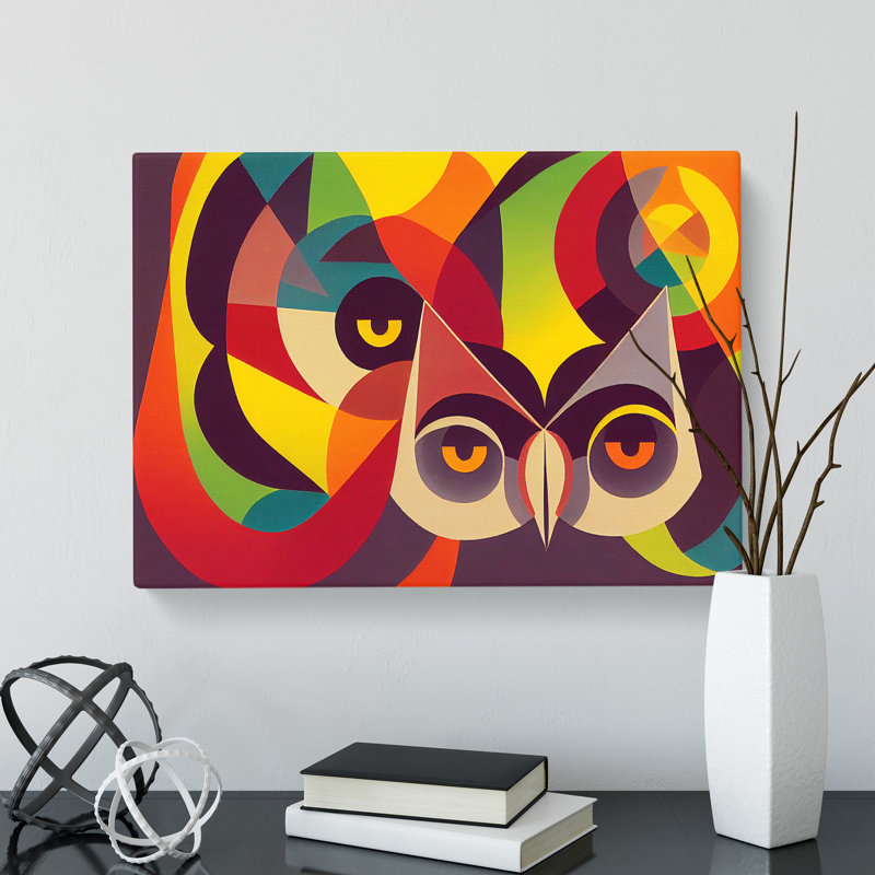 Owl Abstract Art Vol.2 - Wrapped Canvas, 35cm H x 50cm W x 3cm D