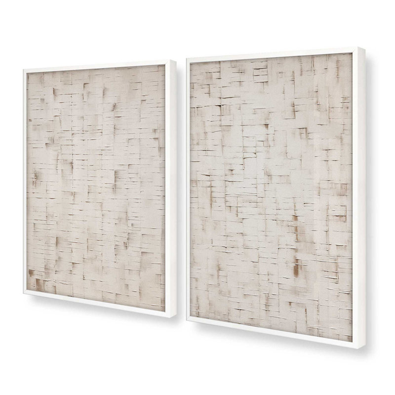 Tranquil Layers, ensemble de 2 impressions dans un cadre, Blanc opaque, H 17 po x l 26 po