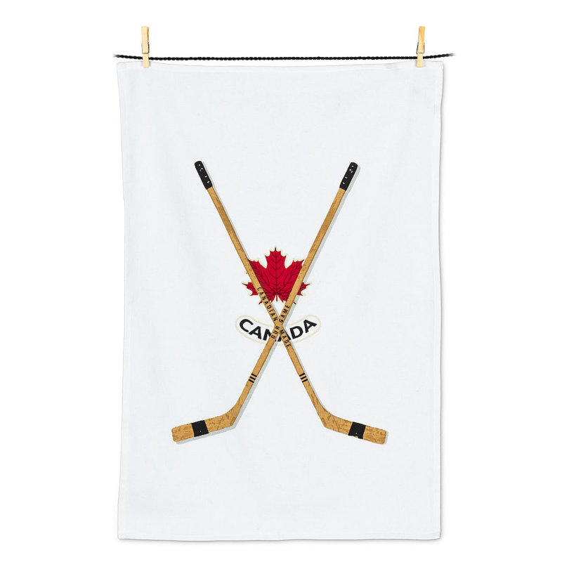 Torchon Hockey Sticks, l 18 po x L 28 po, Blanc