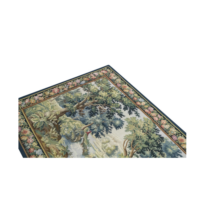 Hand-Knotted High-Quality Blue and Brown Area Rug