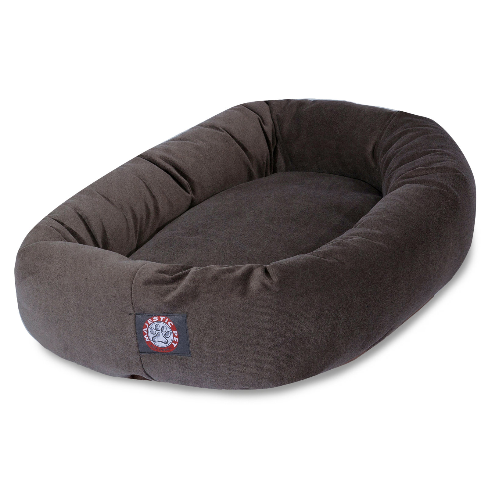Bolster Pet Bed, Chocolate, Medium (18" W x 32" D x 8" H)