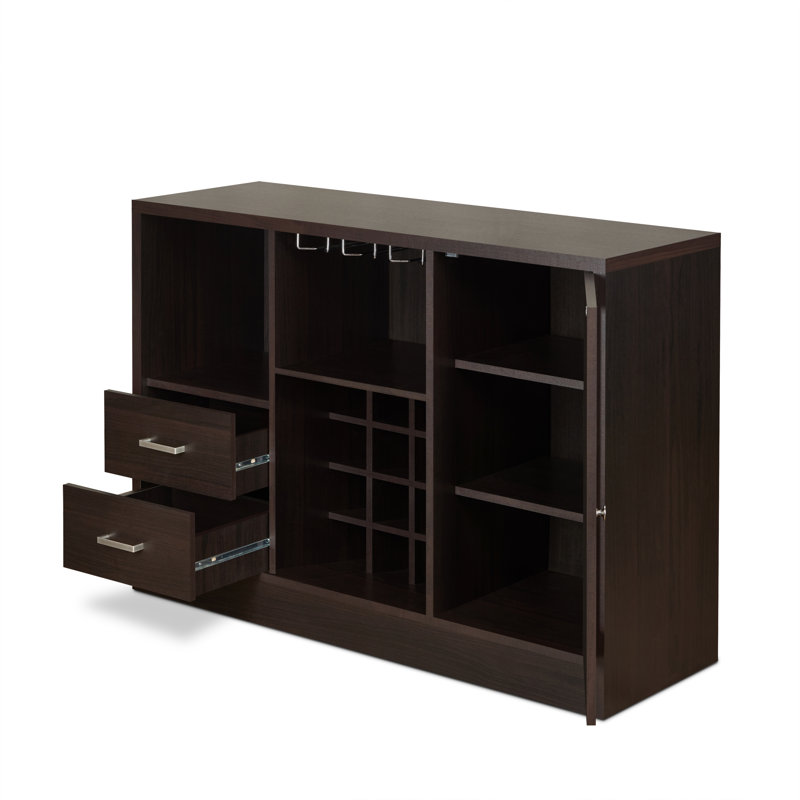 Mehul Sideboard,Buffet table,Dining cabinet,Office credenza with  2- Drawer, Espresso