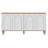 Modern Console Table with Wall-Mount Option, Sapphire Oak & White Finish, 59.1 x 28.7 x 14.2 inches | 100% Melamine Coated Particle Board, 0.7 inches Thick | Stylish Storage with Multiple Shelves, Scandinavian Design