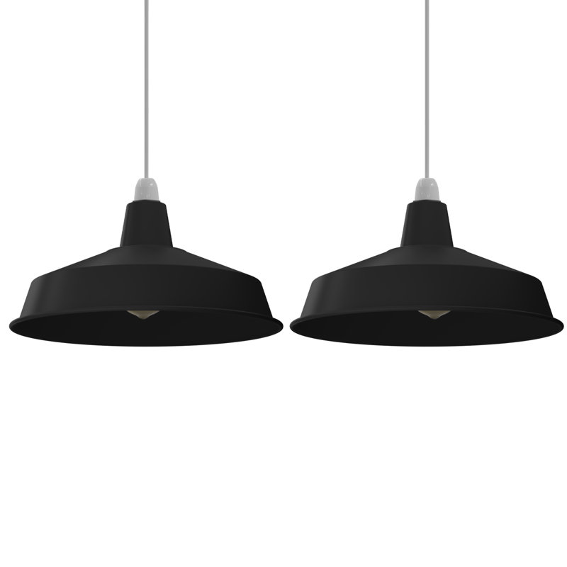 18.7cm H Metal Dome Lamp Shade, Black