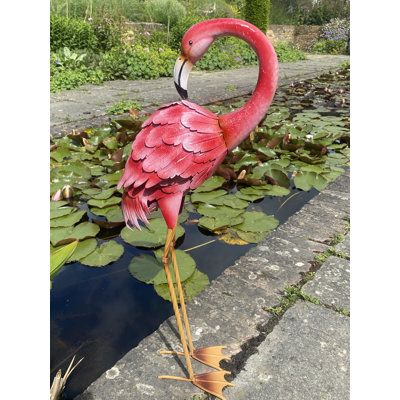 Allysse Flamingo No Additional Durability Metal Garden Statue