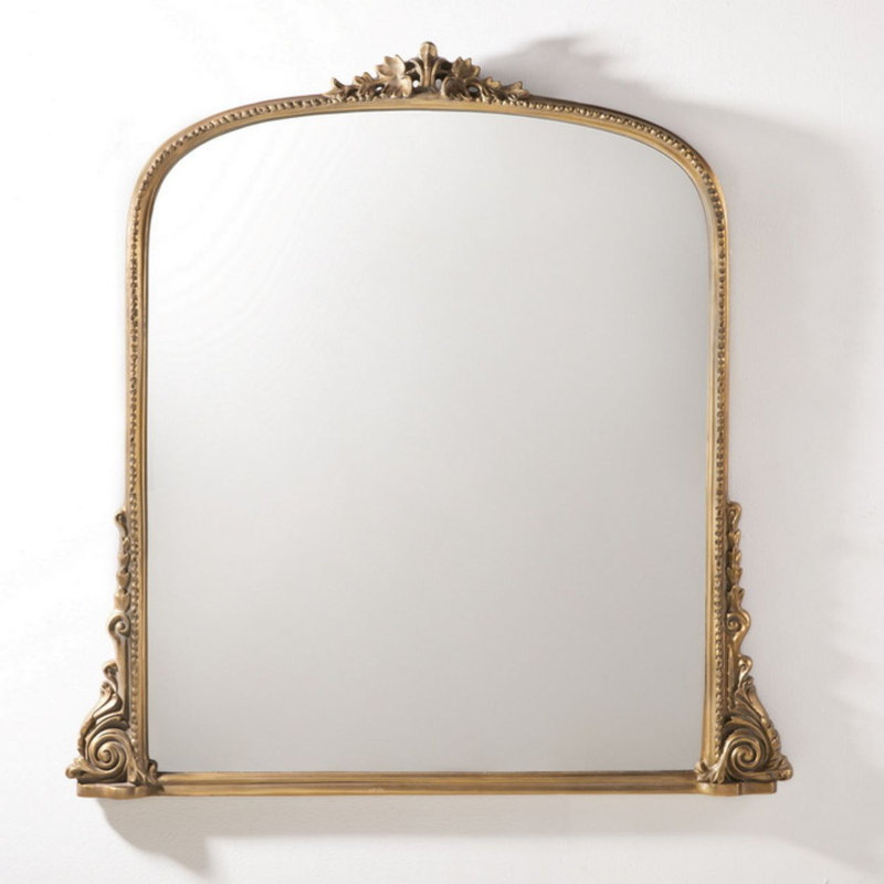 Jules Arch Mirror with Shelves, Gold