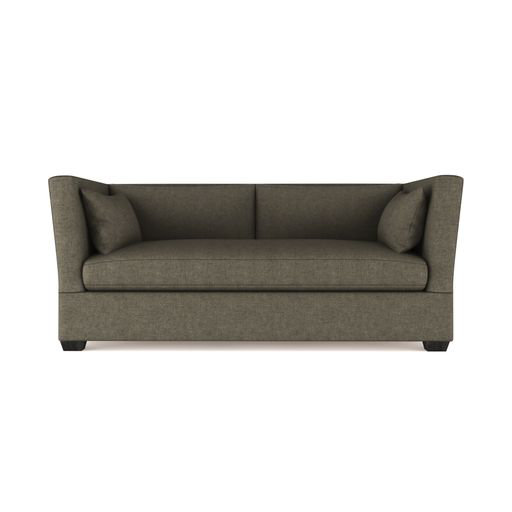 Rivington Flare Square Track-Arm Loveseat, 31" H x 72" W x 37" D, Vintage Leather Graphite, Ebony